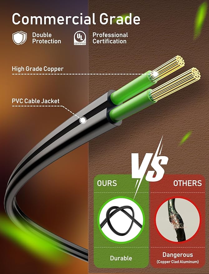 Brightown LED Outdoor String Light, 100 Feet Patio Lights with 52 Edison Shatterproof Bulbs(2 Spare), UL Listed Waterproof Outside Lights for Backyard Balcony Party Xmas Decor, E12 Base, Connectable