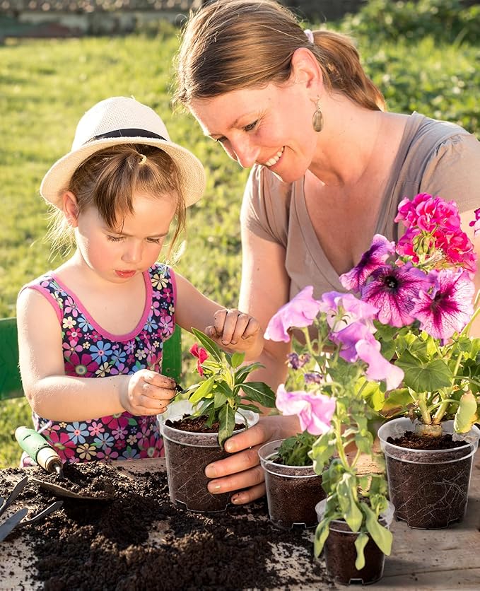 homenote Clear Nursery Pots for Plants,4 Inch Plant Pot for Planting Plastic Seedling with Drainage Holes Seed Starter Flower High Transparency 20 Labels Exclusive Material Excellent Hardness(30 Pack)