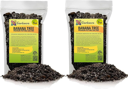 Banana Tree Potting Soil - All-Natural Blend for Thriving Banana Trees - Promotes Deep Root Penetration and Optimal Nutrient Uptake (10 Quart)