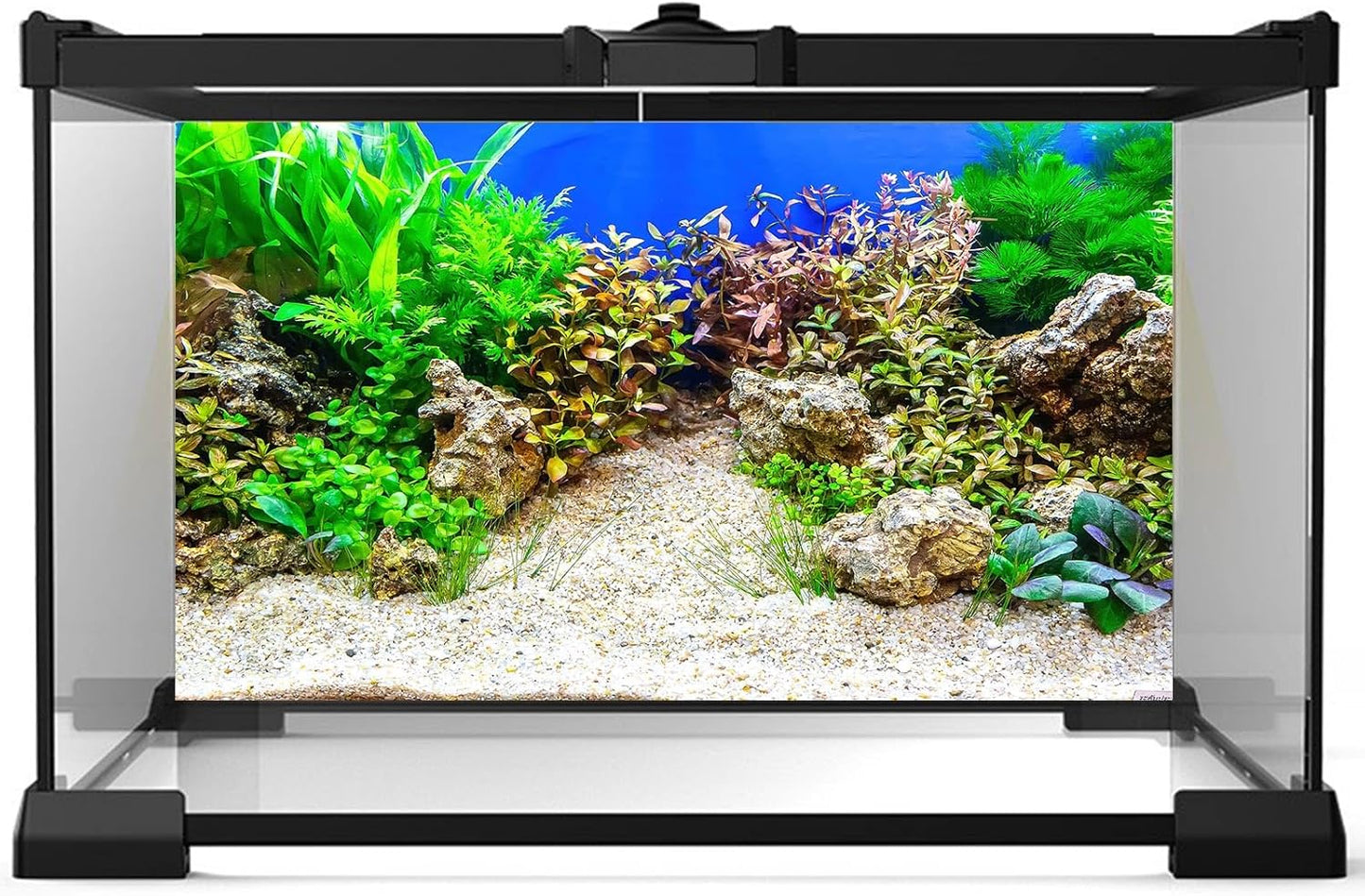 Fish Tank Background Underwater Grass Leaves with Pebble Aquarium Background Vivid Green Aquatic Plant Stone River Bed Terrarium Background Underwater Fish Tank Background 30x12in
