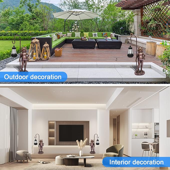 Large Frog Statue with Solar Lantern Outdoor Lawn Decoration Garden Frog Decoration Balcony Yard Lawn Unique Housewarming Gift Suitable for Kids and Adults