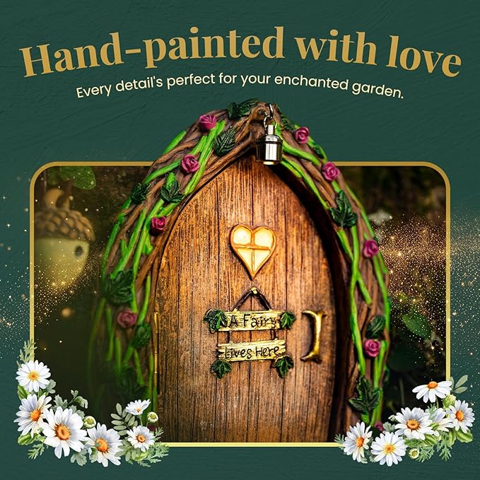 Opening Fairy Door and Window with Light, Fairy Doors for Trees Outdoor, Fairy Door, Fairy House Kit, Fairy Garden Decor, Fairy Doors, Fairy Garden Decor, Fairy Garden Decorations, Garden Fairy