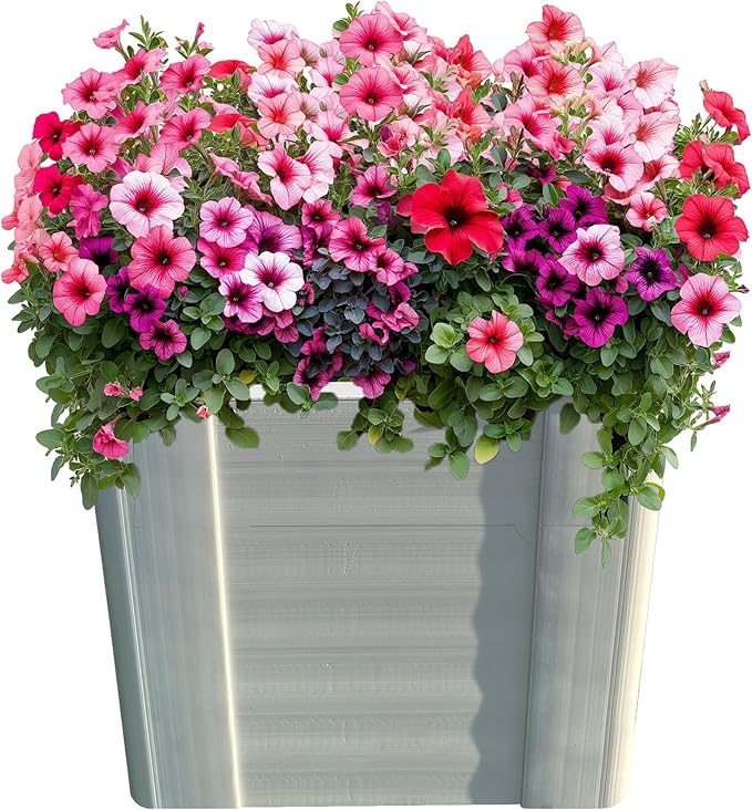 Raised Garden Bed - 1x1 ft Planter Box - White HDPE - No Tools Needed - DIY Kit for Urban Gardening, Flowers, Herbs & Vegetables - Made in The USA - 2 Pack