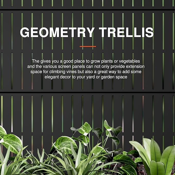 Casaphoria Metal Raised Garden Bed with Trellis and Wheels, 72"x35"x16" Planter Box for Climbing Plants, Vegetables & Vines, Features Drainage Holes and Privacy Screen (Black-Fence)