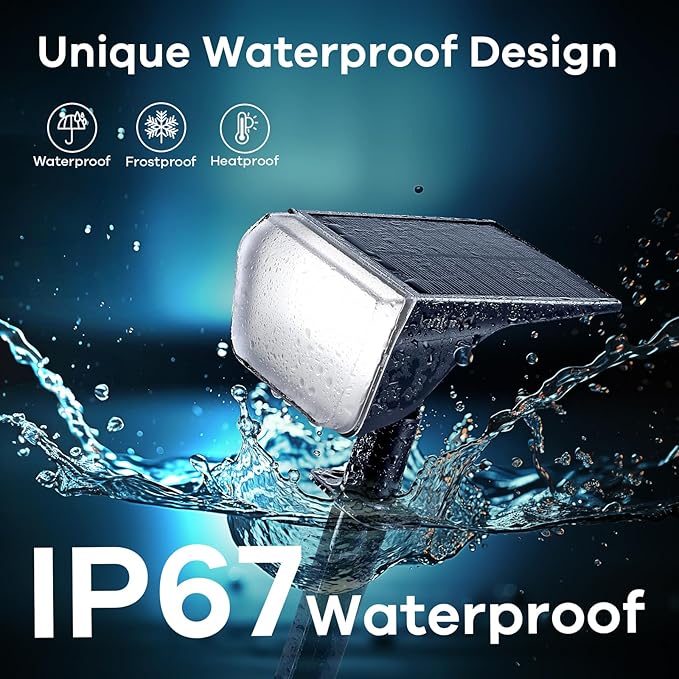 Linkind Solar Spot Lights Outdoor, 60 LEDs Solar Lights Outdoor Waterproof IP67 with 30% Conversion Rate, Ideal for Landscape, Garden, Yard, Pathway (4 Pack, Cool White)