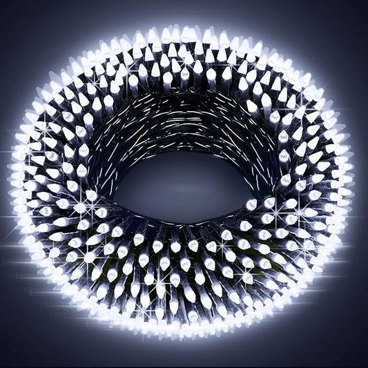 66FT Christmas Decorative Lights, Connectable 200 LED Green Wire Fairy String Lights Plug in, 8 Lighting Modes LED String Lights, for Indoor Outdoor Xmas Tree Wedding Party Decoration Cool White