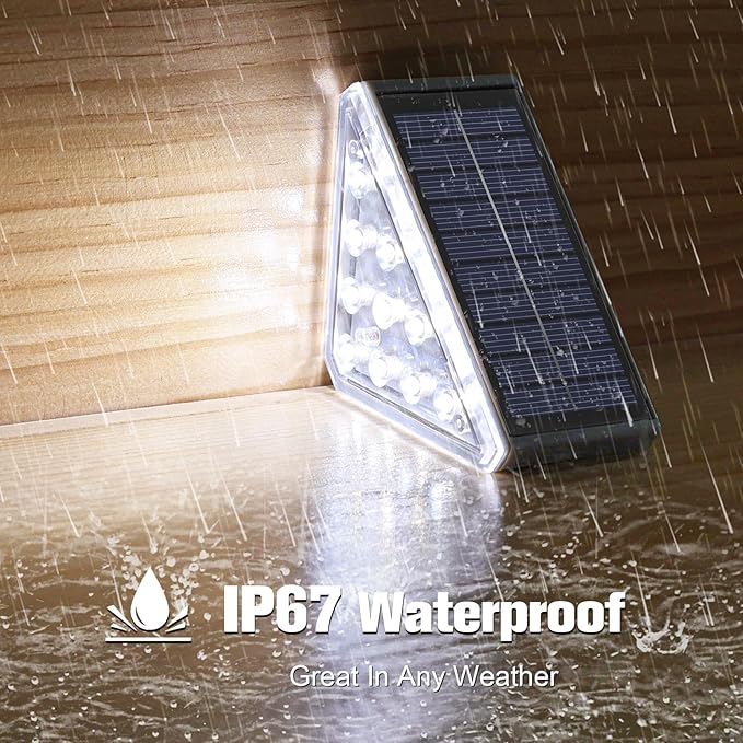 VOLISUN Solar Step Lights for Outside 16 Pack, Solar Stair Lights Outdoor Waterproof IP67, LED Outdoor Step Lights, Outdoor Stair Lights Decor for Deck, Front Step, Front Porch and Patio (Cool White)