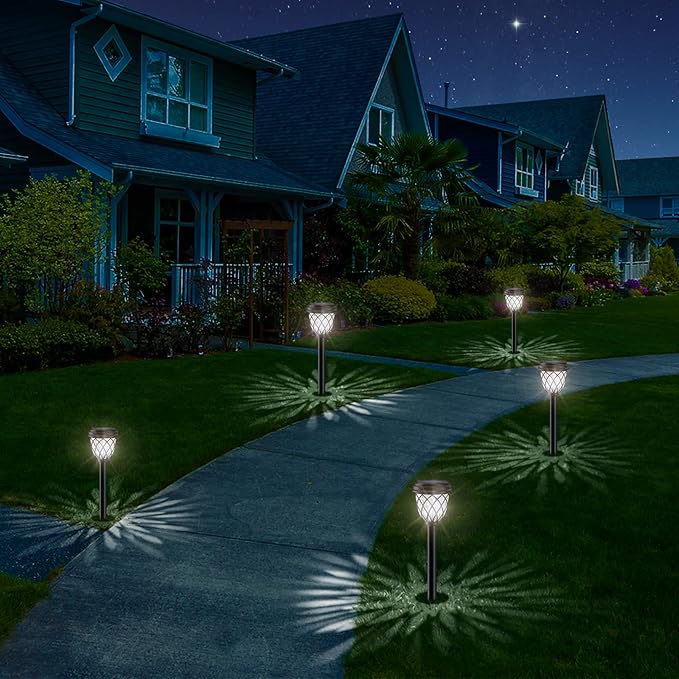 Solar Outdoor Lights, Outdoor Waterproof IP65, Bright Powered by Solar Garden Lights for Patio, Yard, Driveway Decoration (10 Pack)