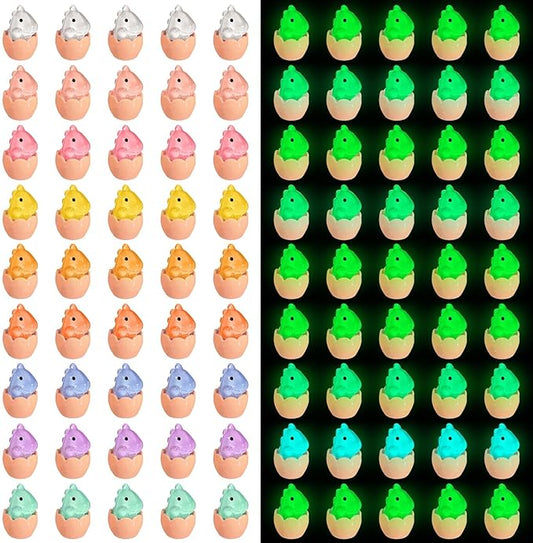 Libima 50 Pcs Mini Resin Luminous Dinosaur Figures Glow in The Dark Dinosaur Miniatures Resin Tiny Animal Figurines for Fairy Landscape Garden Aquarium Dollhouse Decor(Dinosaur)
