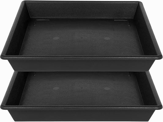 Square Plant Saucer 10 Inch 2 Pack 6 8 10 12 14 16 18 20 Inch, Plant Trays for Pots Heavy Duty Plastic Plant Saucers for Indoors Outdoors, Flower Pot No Holes Plant Drip Trays