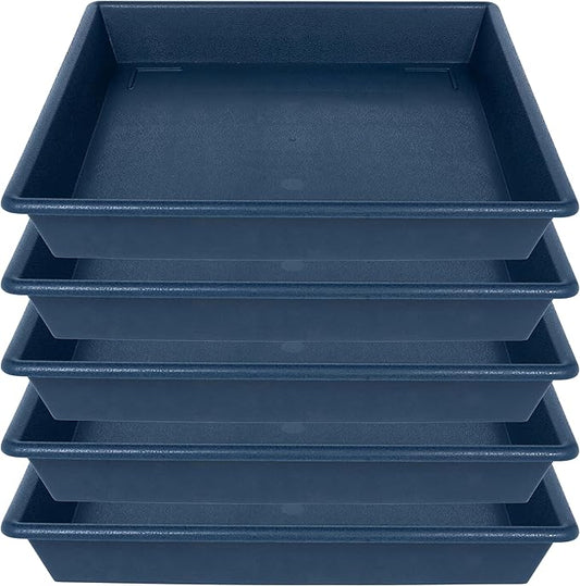 Square Plant Saucer 8 Inch 5 Pack, Plant Stand Plant Trays for Pots Heavy Duty Plastic Plant Saucers for Indoors Outdoors, Flower Pot No Holes Plant Lover Gardening Gifts