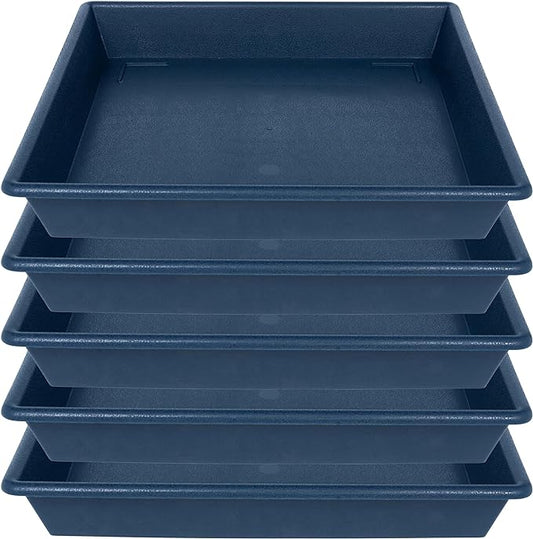 Square Plant Saucer 6 Inch 5 Pack6 8 12 14 16 18 20 Plant Trays for Pots, Flower Pot No Holes Plant Drip Trays,Heavy Duty Plastic Plant Saucers for Indoors Outdoors