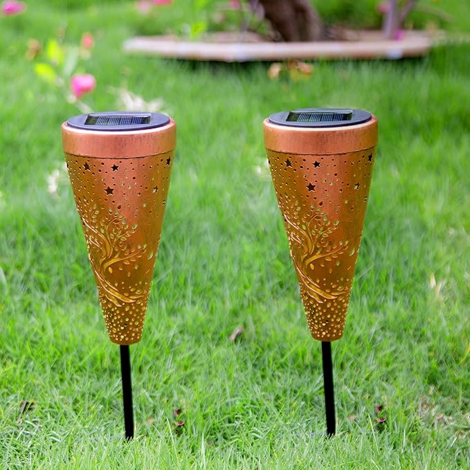 Tree of Life 2 Pack Solar Pathway Lights - Outdoor Waterproof Garden Decor, Pathway Landscape Lights for Backyard Patio Path Yard Lawn Walkway