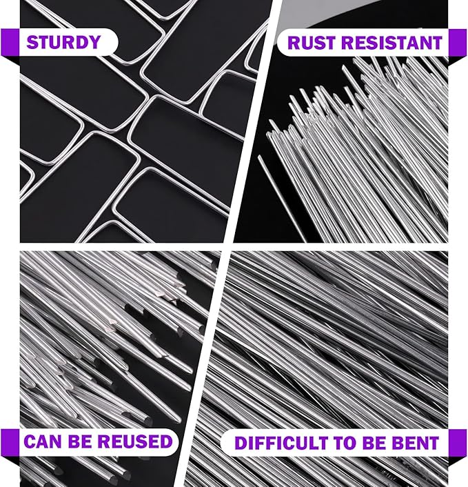 Swpeet 201Pcs U-Shaped Landscape Garden Stakes Staples and Plastic Fixing Gasket with Pick Hook Assortment Kit, Garden Lawn Landscape Staples for Irrigation Hoses, Fixed Fences, Artificial Turf Nails