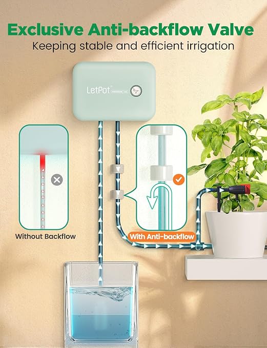 LetPot Automatic Watering System for Potted Plants, [Wi-Fi & App Control] Drip Irrigation Kit System, Smart Plant Watering Devices for Indoor Outdoor, Water Shortage Remind, IPX66, Green