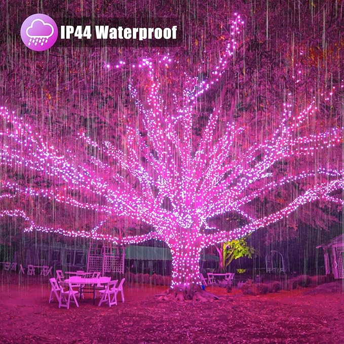 300 LED Pink String Lights, 99ft Pink Christmas Lights Outdoor 8 Modes Clear Wire, Plug in Waterproof Twinkle Fairy Lights for Bedroom Indoor Wedding Christmas Party Decorations