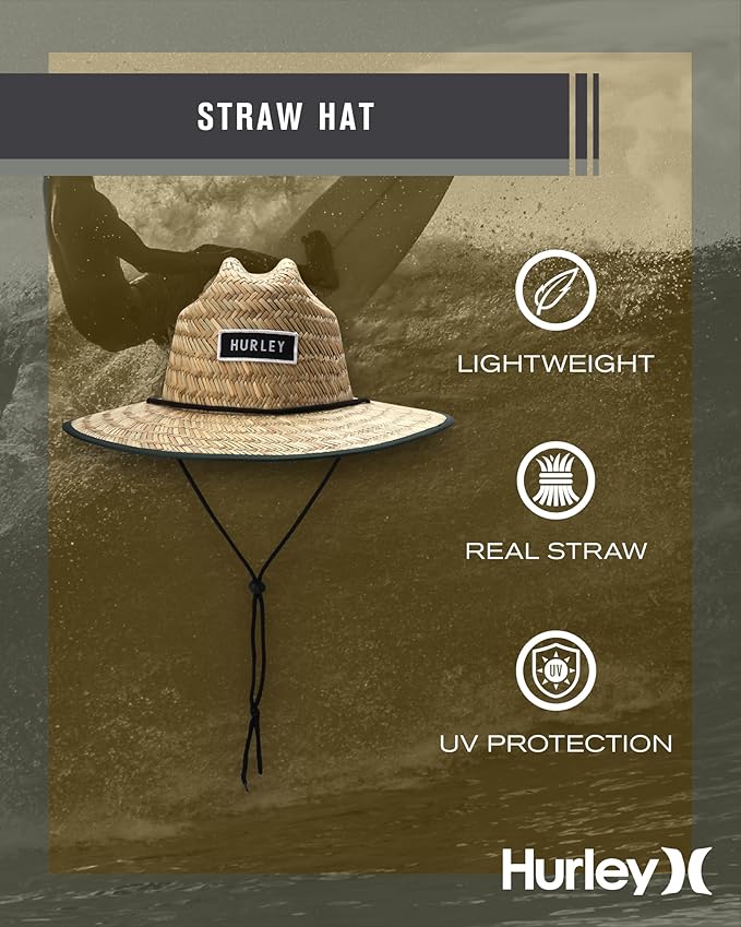 Hurley Men's Straw Hat - Bayside Lifeguard Straw Sun Hat