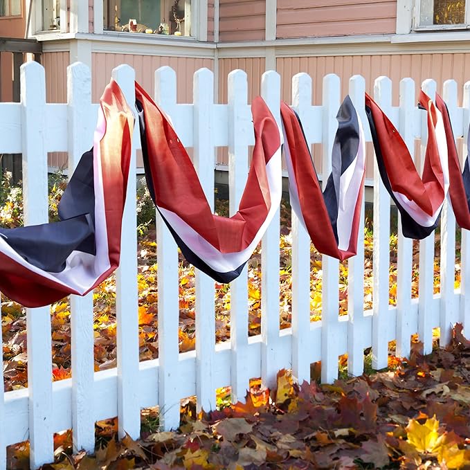 EBaokuup 20x2 Ft American Flag Bunting-4th of July Banner Decor Red, White & Blue Stripe Flag-Large Patriotic Bunting US Flag Decorations for Independence Day Outdoor Porch Garden