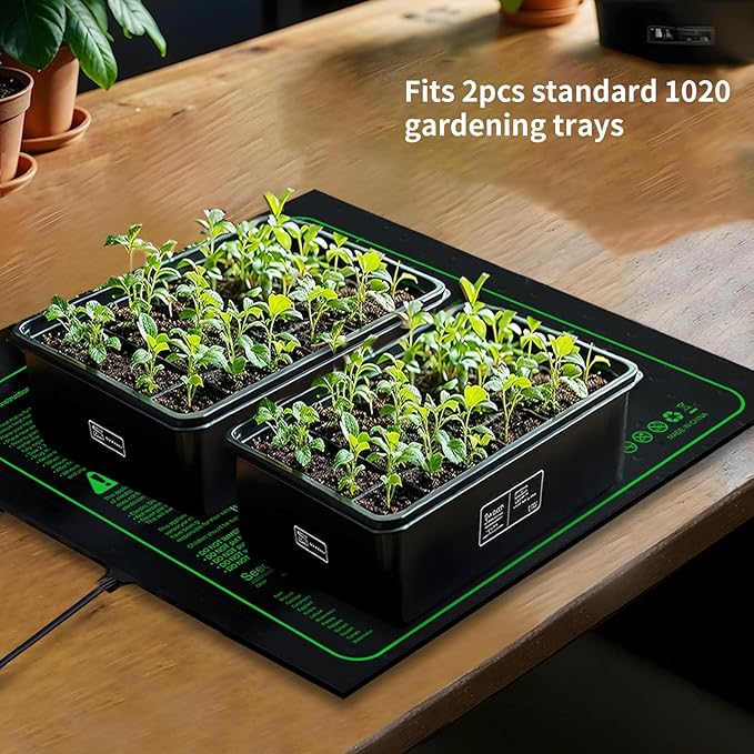 20"x 20" Seedling Heat Mat with Digital Thermostat Combo Set,ETL Certified and Durable Waterproof Warm Hydroponic Heat Mat for Germination,Indoor Gardening,Brewing and Greenhouses