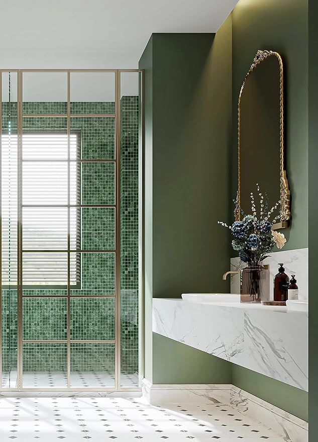 Dimoon 590''x15.7'' Green Skin Peel and Stick Wallpaper Contact Paper Modern Self Adhesive Wall Paper Removable Renter Friendly Textured Solid Color Vinyl Roll (590''x15.7'',Dark Green Skin)