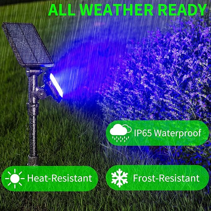JSOT Solar Lights Outdoor Waterproof - Color Changing Spot Lights Outside, Solar Powered Spotlight Landscape Lighting Halloween Spotlights for Tree Garden Yard Pathway Driveway House Christmas