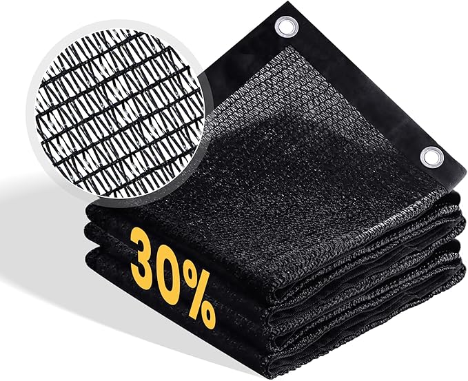 VICLLAX 30% Shade Cloth, 3x18FT Durable Black Mesh Trap with Every 3 FT Grommet, Sun Shade Fabric Netting for for Plants Cover, Greenhouse, Chicken Coop, Barn Kennel, Garden Patio