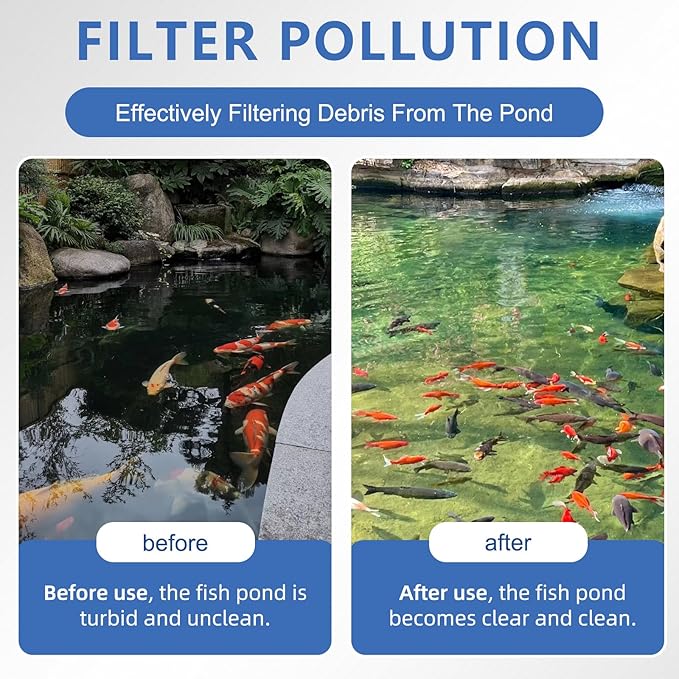 2 Sets Replacement Pond Filter Pads for Outdoor Ponds - Coarse and Fine Pond Filter Media for Pond 871980305528 Compatible with 52231 and 52229 Filter Box, Sponge Filters Replacement for Fish Ponds