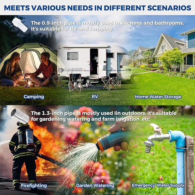 Water Storage Bladder with Two Different Sizes of Pipes,Portable Large Capacity Water Bladder Tank,100gallons, Foldable Water Storage Tank for RV,Camping, Agricultural Irrigation,Garden Watering