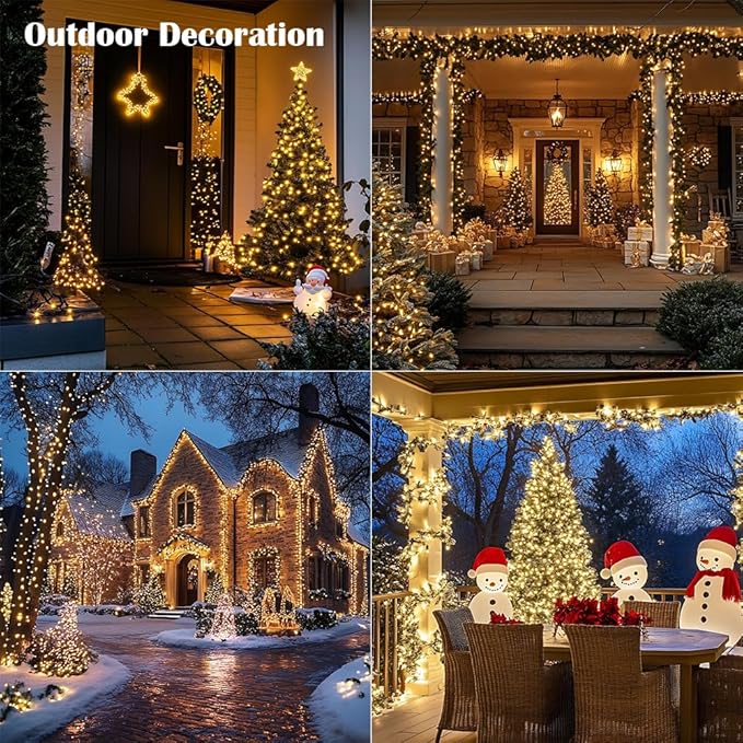 Fairy Lights Plug in,66FT 200 LEDs Waterproof Led String Lights,Twinkle Light with 8 Modes Remote for Outdoor Indoor Christmas Wedding Birthday Garden Party Decorations,Warm White