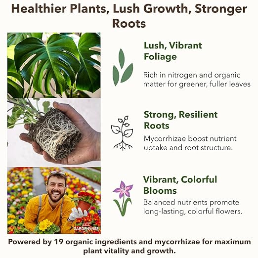 Organic Liquid Plant Food for Indoor Houseplants – All Purpose Fertilizer for Potted Plants, Vegetables, Succulents, Orchids, Roses – Miracle Growth with Mycorrhizae (32 oz)