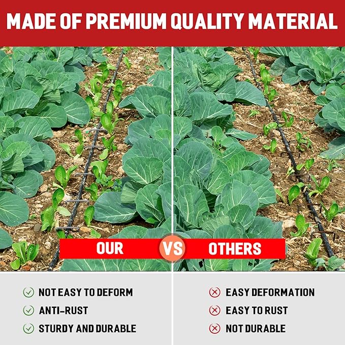 Landscape Staples 5 Inch 50 Pack,Garden Staples Galvanized Ground Stakes Anti-Rust Landscape Fabric Staples Garden Stakes for Irrigation Tubing, Fence, Weed Barrier, Ground Cover