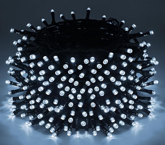 Outdoor String Lights, 1000 LED 108Ft Christmas Light with Remote, 8 Lighting Modes, Powered Plug for Wedding Party Garden Tree Yard Indoor Decorations(328 Ft | White, 328 Ft)