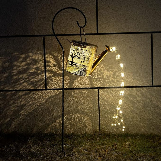 Solar Lights Outdoor Garden Decor, Large Waterproof Watering Can Landscape Lights Outside Decorations for Yard Front Porch Patio Backyard Gardening Gift for Mom Grandma Women Birthday