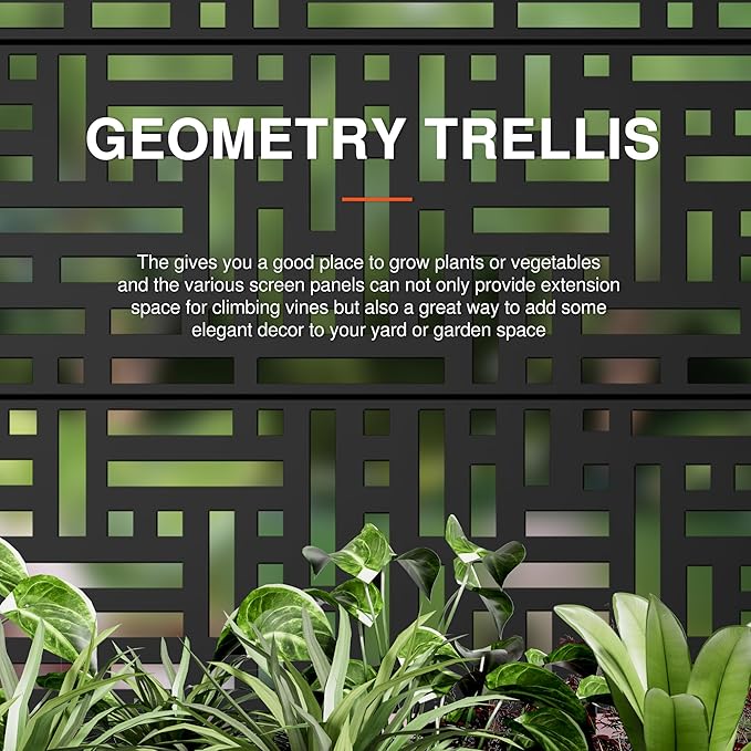 Casaphoria Metal Raised Garden Bed with Trellis and Wheels, 47"x47"x16" Planter Box for Climbing Plants, Vegetables & Vines, Features Drainage Holes and Privacy Screen (Black-Helen)