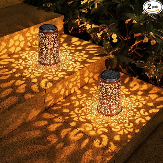Classic Retro Solar Decorative Outdoor Lanterns for Garden, Porch, Pathway, Deck, Pool, and Balcony Decoration, Waterproof Hanging Solar LED Lights ,Warm and Cool Light as Gifts for Elders
