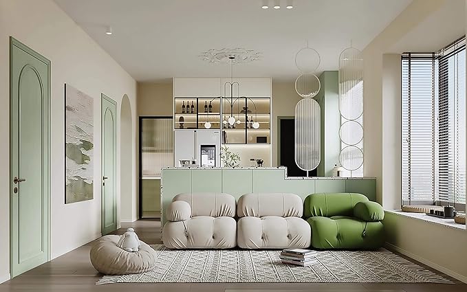 Dimoon 394''x17.3'' Green Skin Peel and Stick Wallpaper Contact Paper Modern Self Adhesive Wall Paper Removable Renter Friendly Textured Solid Color Vinyl Roll (394''x17.3'',Light Green Skin)