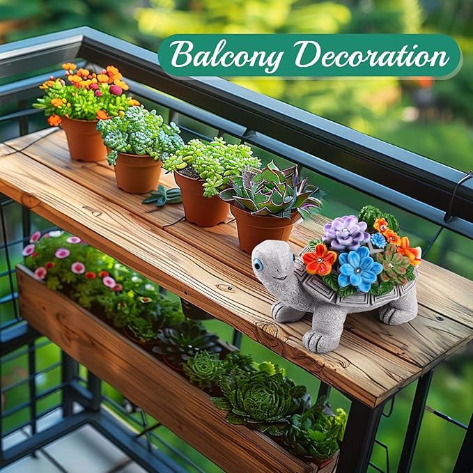 Linkax Solar Lights Outdoor LED Figurine Garden Decor for Outside Patio Yard Home, Easter Mothers Day Birthday Gifts for Women Mom Grandma Wife Daughter, A Bundle of Turtle and Butterfly Statues