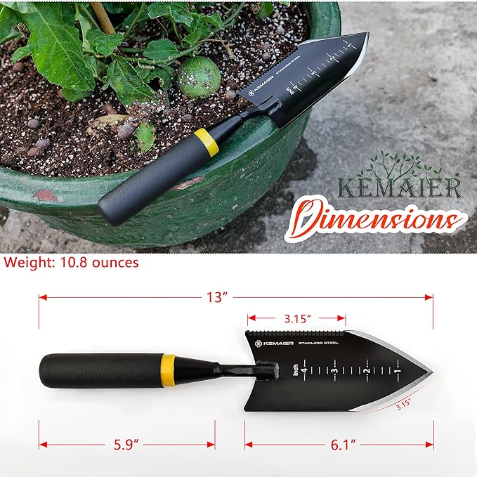 3 - in - 1 Garden Tool Set: Heavy - Duty Stainless - Steel Hand Cultivator, Transplant Serrated Shovel, and Dandelion Weeder, Widely Applied in Garden Weeding, Soil Loosening, and Planting