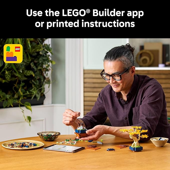 LEGO Botanicals Mini Bonsai Trees Building Set - Artificial Bonsai Tree Building Blocks for Adults, 18+ - DIY Home and Office Decor for Men and Women - Gift for Adults - 10373