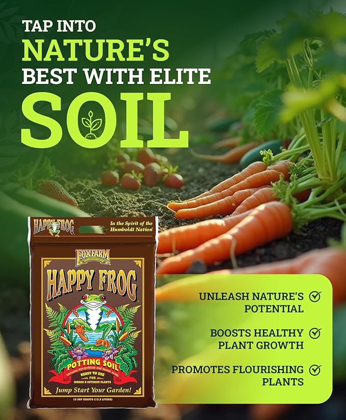 FoxFarm Happy Frog Potting Soil, 12qt – for Indoor/Outdoor Container Plants, Improves Root Efficiency, pH Adjusted for Optimal Nutrient Uptake – Contains Microbes and Humic Acids (Pack of 4)
