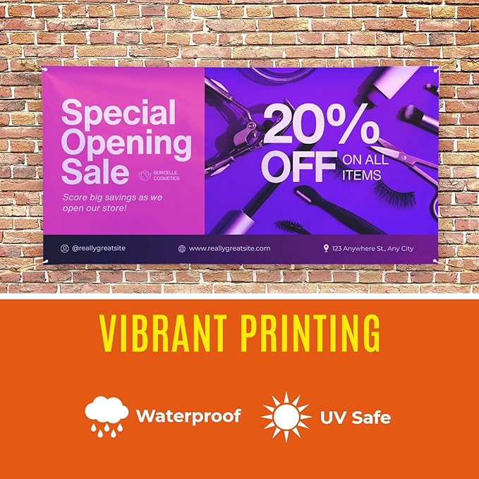 Personalized Passion Vinyl Banner 3' x 5' - Customized Banner for Business, Graduation, Birthday Parties - Indoor/Outdoor Use - Full Color 13oz Vinyl Custom Signs with HD Printed Text, Photos