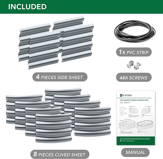 Raised Garden Bed -5×3×1ft Galvanized Planter Box for Outdoor Gardening and Planting, Ideal for Vegetables and Plants