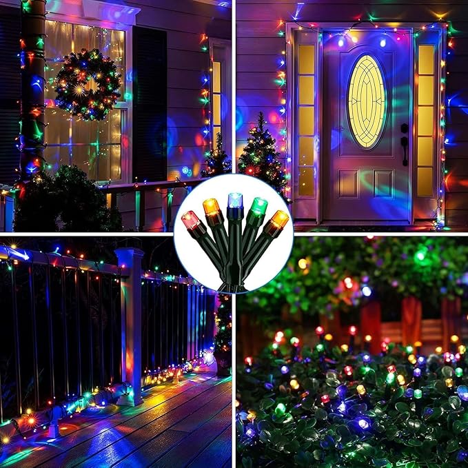 Solar Christmas Lights Outdoor Waterproof, 400 LED 137FT Solar Powered LED String Lights Green Wire with 19 Modes Waterproof Fairy Lights for Bedroom Patio Garden Tree Party Yard Decoration