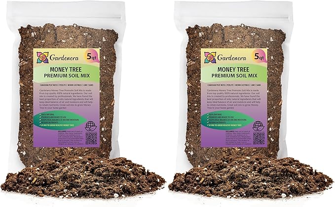 Money Tree Potting Soil - 10 Quart - Soil Mix for Planting or Repotting Guiana Chestnut, Soil Blended to Properly Grow Money Tree Plants (2 Bags of 5 Quart)