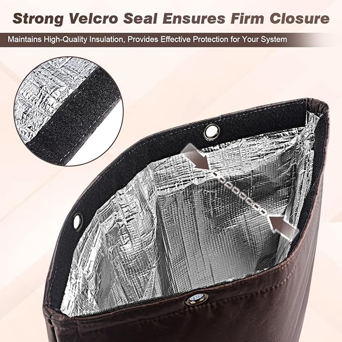 Outdoor Backflow Preventer Cover - 16''W x 20''H, Winter Freeze & Weatherproof Protection for Irrigation Pipes & Sprinkler Valves- Brown