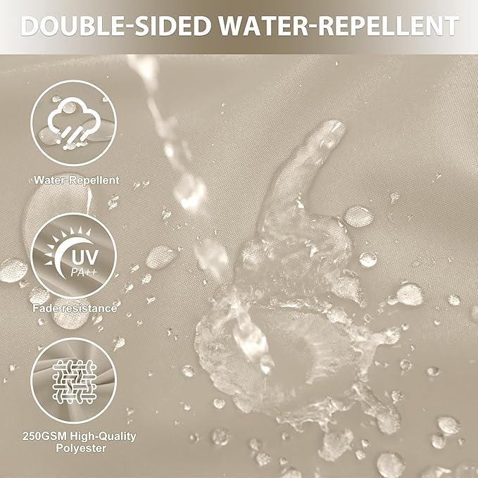 22"x22" Outdoor Cushion for Patio Furniture – Water-Repellent & Fade-Resistant Patio Chair Cushion for Garden, Deck, or Porch – Cream