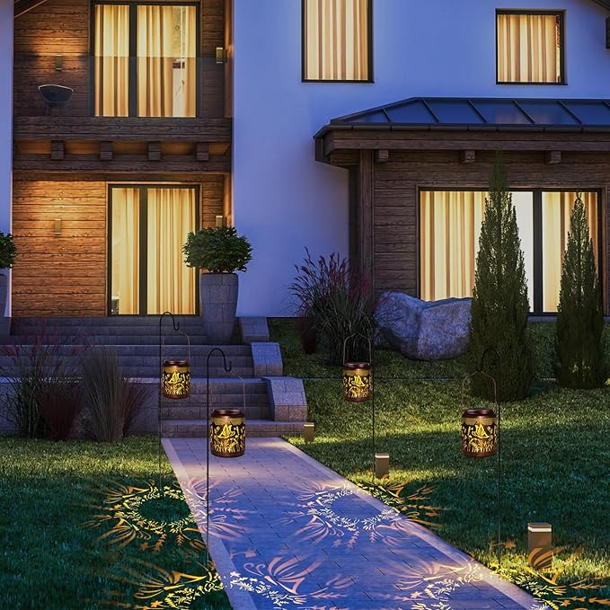 Solar Lanterns Outdoor Waterproof Hanging Butterfly Solar Lights Outdoor Decorations Gifts for Women Mom Grandma LED Lanterns Garden Decor Outside for Yard, Patio, Backyard, Porch