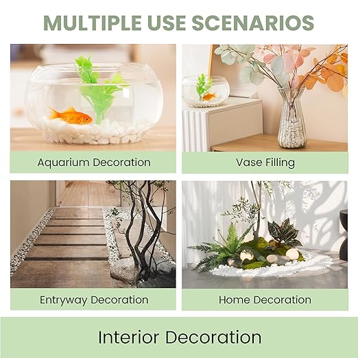 SIDONG 10 LB White River Rocks, 0.3-0.5 Inches Matte Pebbles for Indoor Plants, Aquarium Rocks Used in Fish Tank, Decorative Stones for Plants, Vases, Home Décor, Crafting, Garden Landscaping