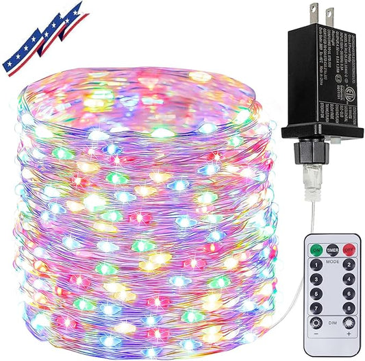 66Ft 200 LED Fairy Lights Plug in with Remote, Waterproof String Lights Outdoor& Indoor 8 Modes with Timer, LED Twinkle Light for Girl's Room Garden Patio Halloween Christmas Decorations (Multicolor)