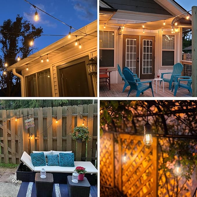 S14 Replacement LED Light Bulbs, Shatterproof & Waterproof 2W S14 Edison LED Bulbs, Outdoor String Lights, E26 Base Patio Lights, Warm White 2200K Plastic 150ML Non-Dimmable 15 Pack